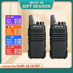 RETEVIS 2 pcs Mini Walkie Talkie PMR 446 Portable Two-way Radio ht PTT Walkie-talkies RT622 Portable Radio for Hunting Cafe RT22