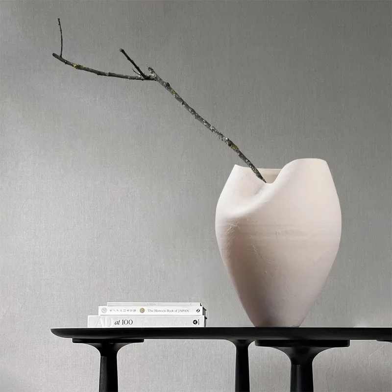 Advanced sense irregular, ceramic vase desktop dried flower arrangement, home soft decoration counter