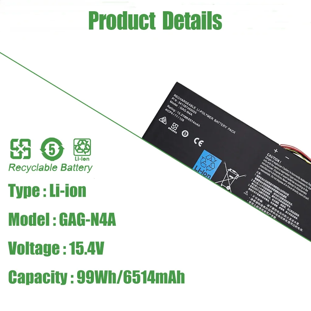 GAG-N4A Battery for Gigabyte Aero 15 RP75 16 RP86 OLED XD 16 YE5 XE5 17H 17 XE4 17G YD 17X AZF 15G KC 15P YD Getac 15P YD-24-W10