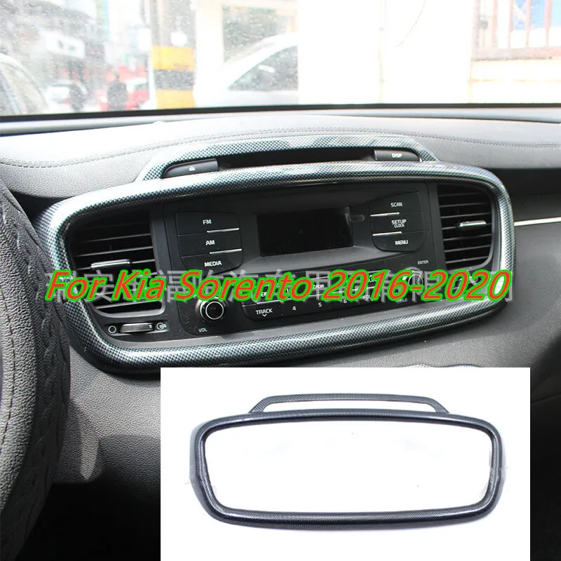 

ABS Carbon Fiber Display GPS Navigation Panel Cover Trim For Kia Sorento 2016-20
