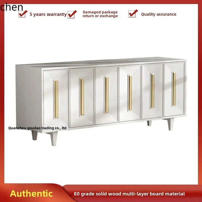 

HT Light Luxury Lacquer Sideboard Cabinet Solid Wood Vintage Decor Modern Minimalist Entryway Storage Tea Cabinet