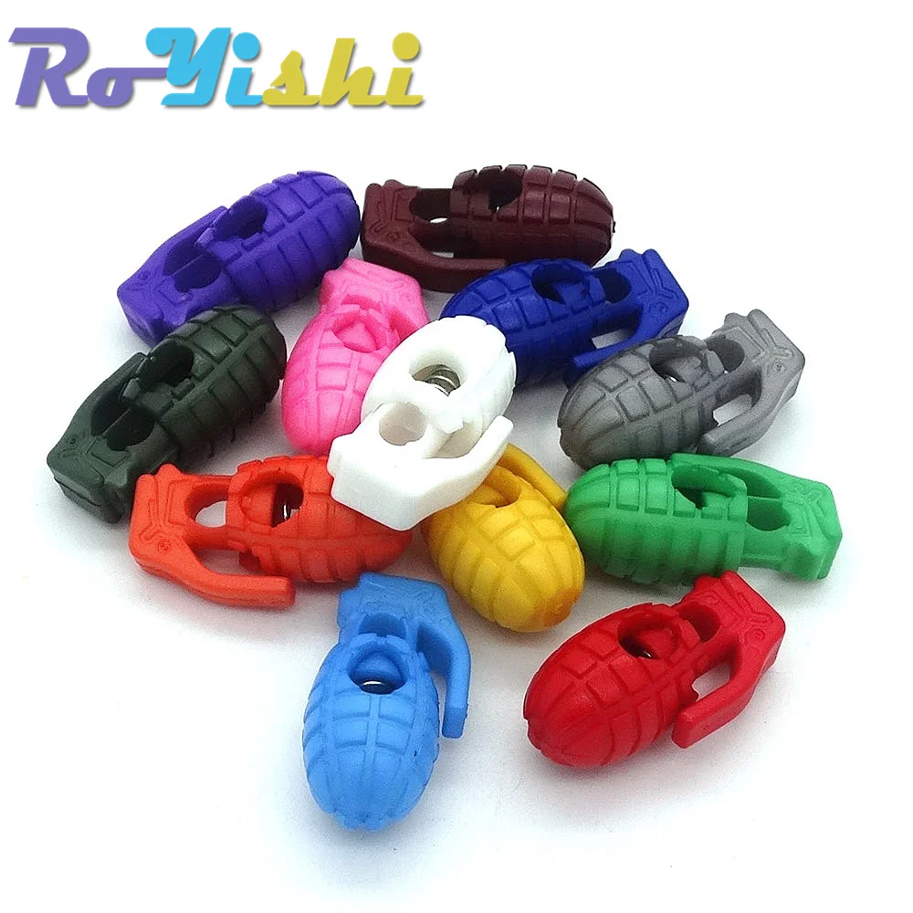 13Pcs/Pack  Mix Colors For Pick Cord Lock Stopper For Paracord Plastic Hand Grenade Style Toggle