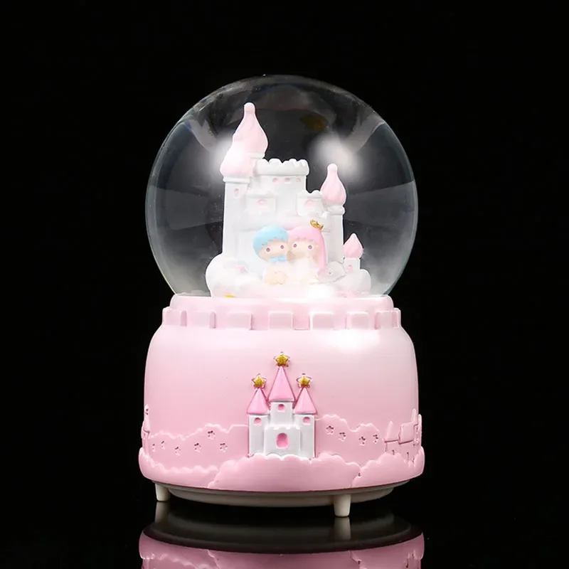 

Couple Crystal Ball Home Furnishings Snow Globe With Music Girls Creative Birthday Gift Luminescence Desktop Decor Ornaments