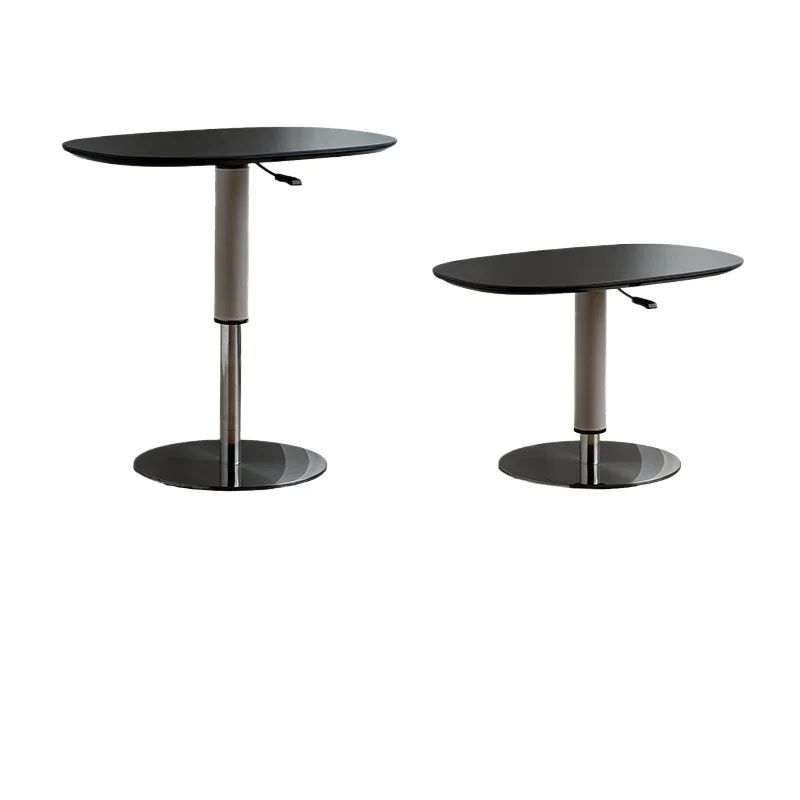 Side table can be lifted, coffee table light luxury, bedside table, sofa   rock slab small round
