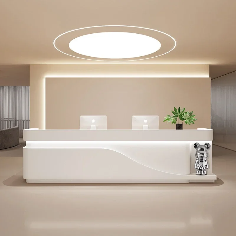 

Salon Counter Cash Register Desk Reception Business Wall Table Office Desks Bellezza Chairs Computer Pulpito Igreja Acrilico