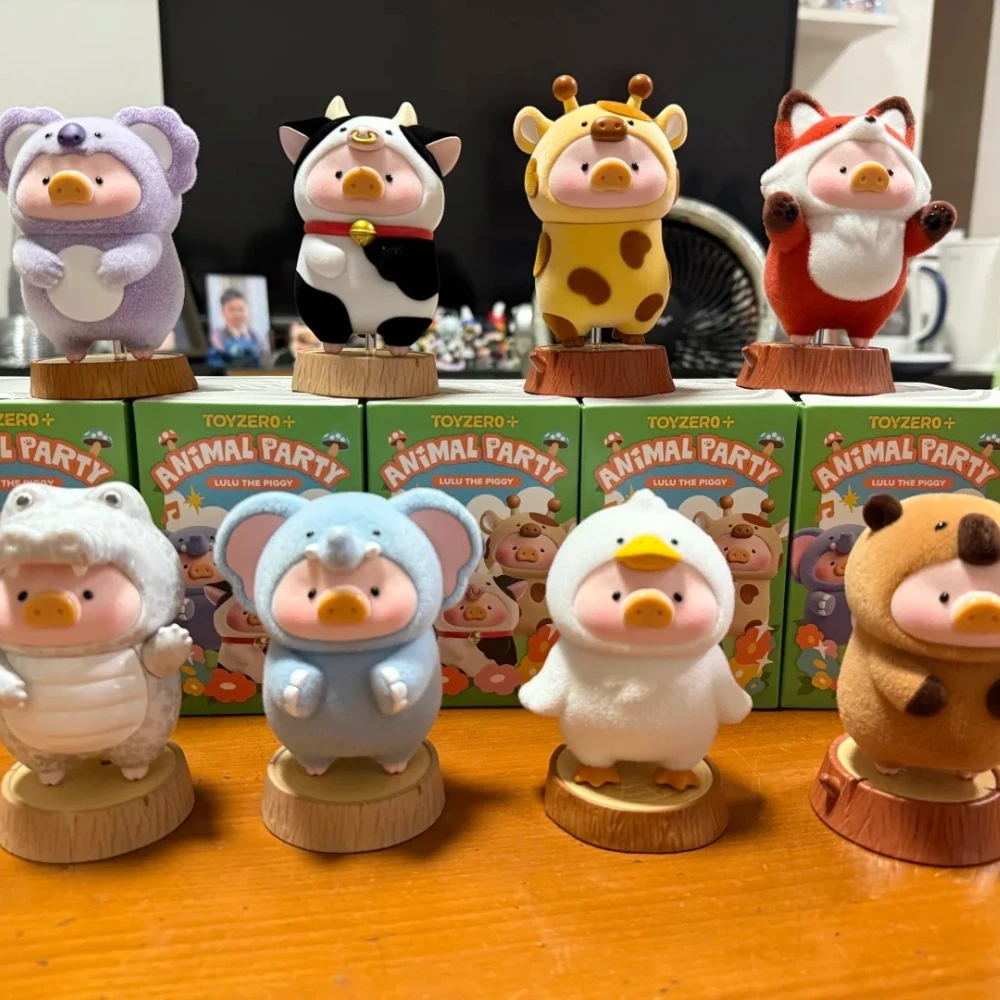 لولو أصبع الحيوان سلسلة الحفلات صندوق أعمى لطيف مفاجأة صندوق الغموض لطيف أنيمي الشكل الفينيل الوجه الدمى الأطفال الهدايا العصرية اللعب