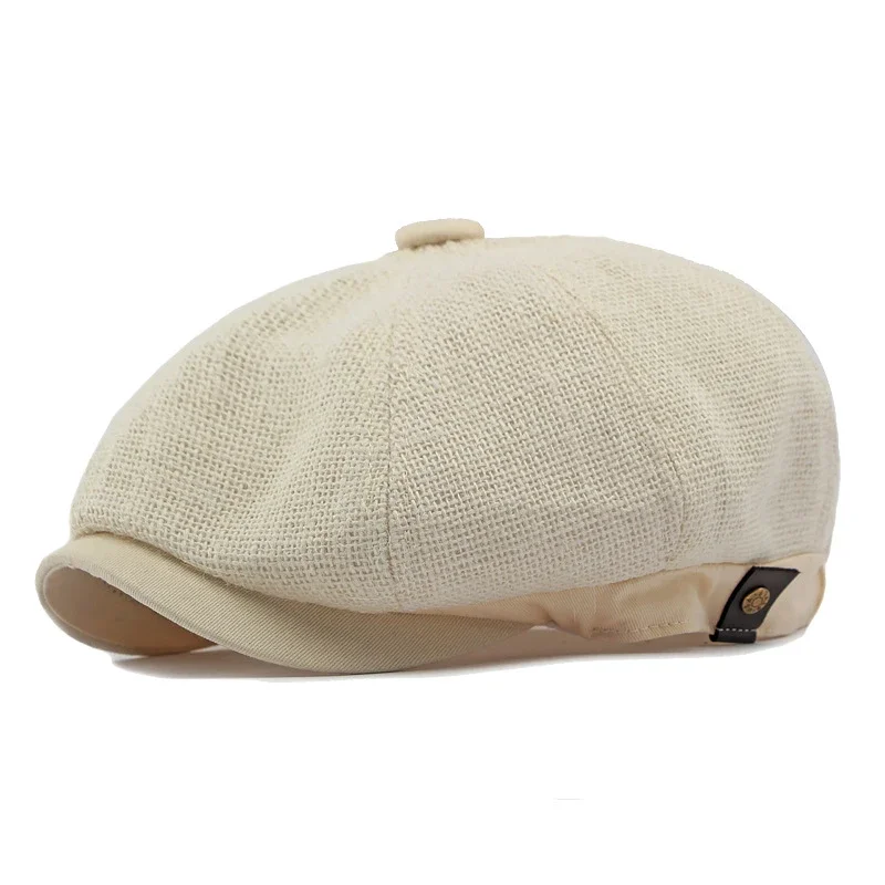 Jute  Linen Berets Hats for Men Summer Breathable Newsboy Caps Boina Hombre Gatsby Hat  Women Gorras Para Mujer Flat Cap