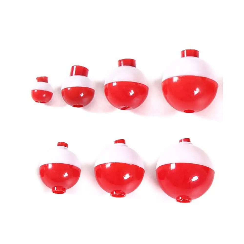 

Hard Plastic Fishing Float Ball Round Buoy Red White Mini Fishing Bobber Floats Set Gadget Snap-On Fishing Floating Tool Men