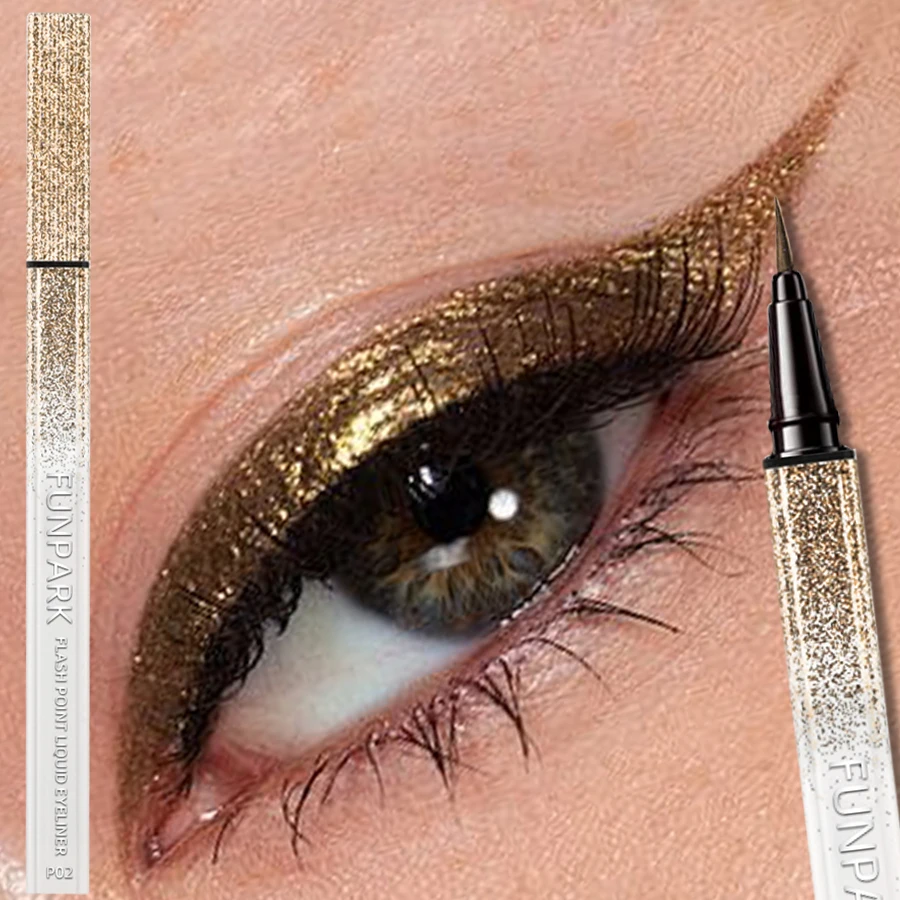 Stylo Eyeliner liquide Flash, Durable, brillant, imperméable, liquide coloré, maquillage coréen pour femmes, cadeau, cosmétiques marron, 1 pièce