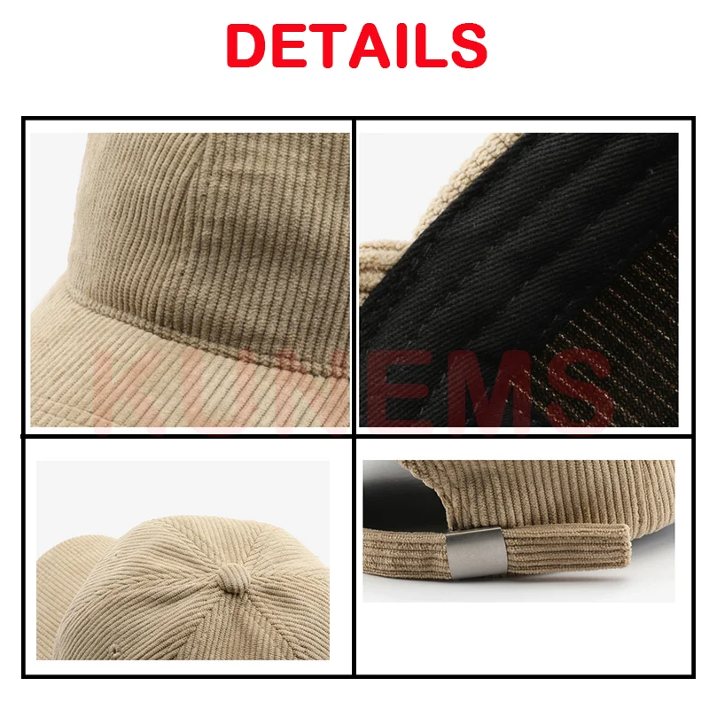 Kunems benutzer definierte Vintage Cord Hut für Männer und Frauen DIY Stickerei Baseball Caps Logo Design Druck Hüte weichen Zylinder Großhandel