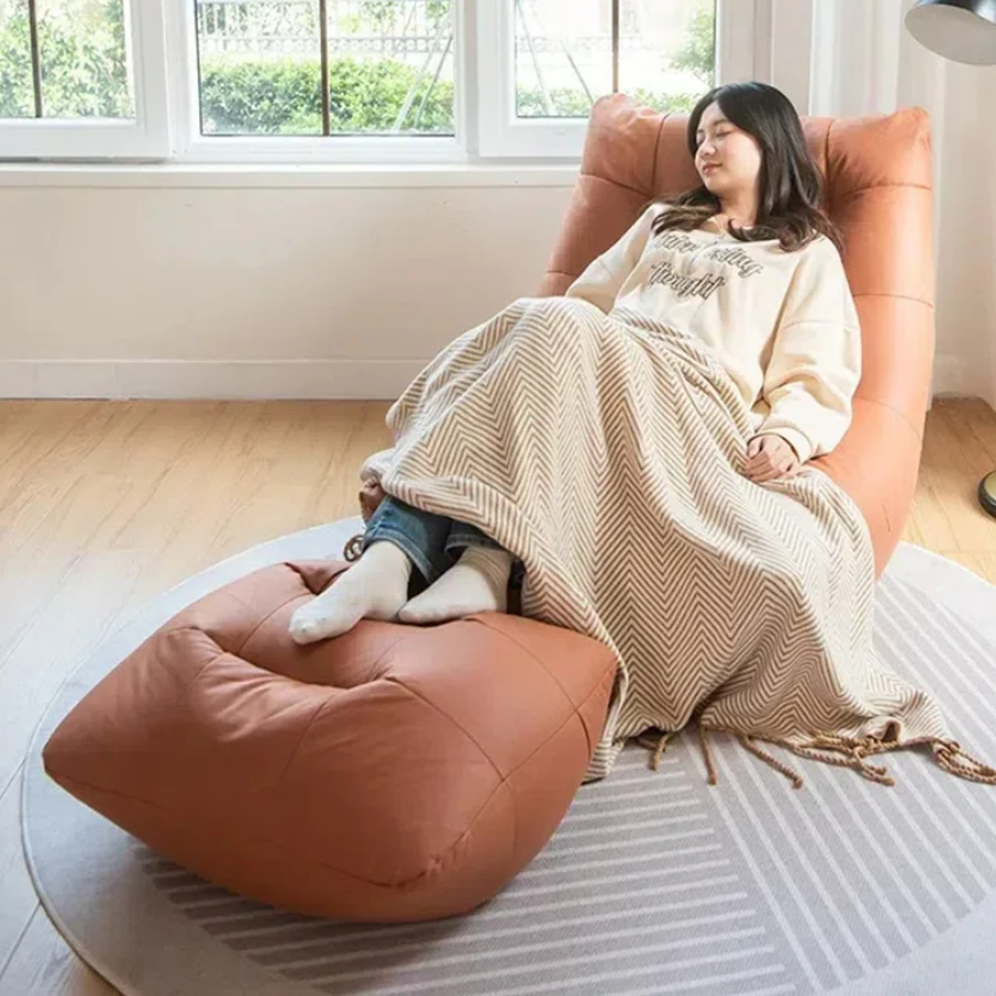New model Bean Bag Lazy Sofa Single Person Sofa Bedroom Living Room Technology Cloth Tatami Caterpillar Can Lie Down Sofa Chair.