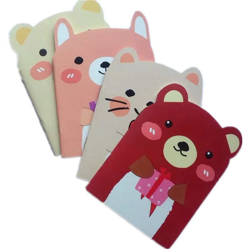 1 pz/lotto Kawaii Bear Design quaderno per piccoli animali fai da te Mini diario di viaggio forniture per uffici scolastici quaderno per schizzi