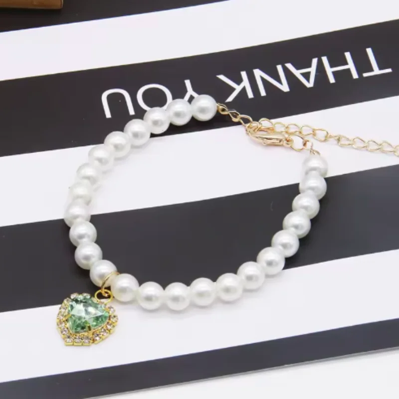 Verstellbares Katzenhalsband für Kätzchen mit Hochwertigen Simulationsperlen Niedliches Exquisites Sommer-Haustier-Halsband mit Halsdekoration – Detail 8