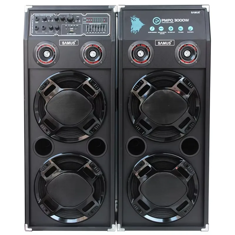 Dual 10 Inch Trolley Bluetooth Speaker Portable PRO Karaoke DJ Audio System Support Custom Logo Outdoor Garden Wireless
