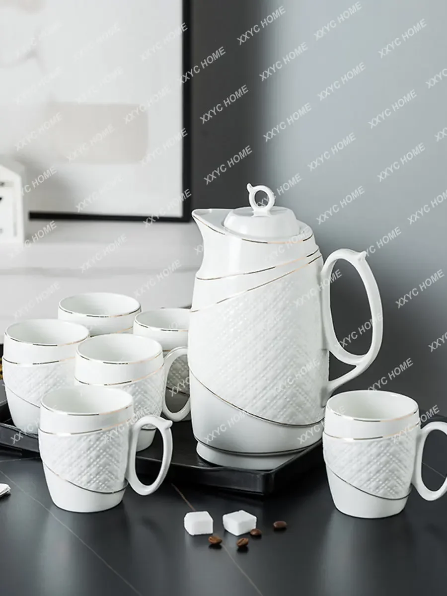 Water Ware Set Modern Large Capacity Cooler Living Room Waiter Drinking Cup High Temperature Resistant Ceramic