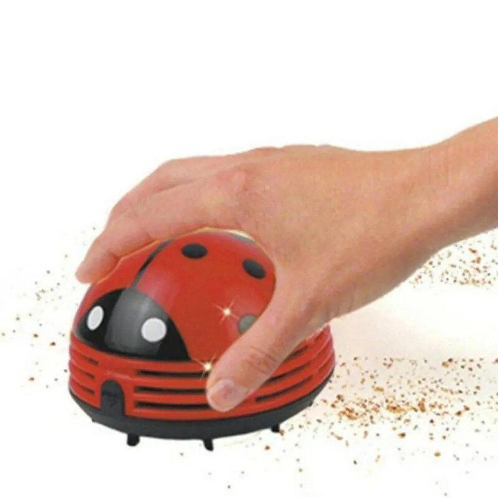 Mini Cute Ladybug Desktop Vacuum Cleaner Dust Collector Cleaning Brush Keyboard Cleaner for Home Office Table JJ1682