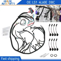 4L60E DBC with 8pcs EV1 to EV6 Adapter LS Standalone Engine Wiring Harness For 1997-2006 GM LS1 Vortec Swap Engine 4.8 5.3 6.0L