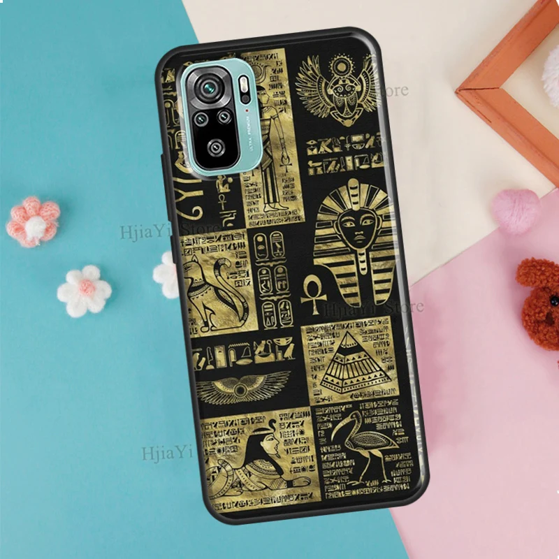 Ancient Egyptian Hieroglyphic Cover For Redmi 9 9A 9C 9T 7A 8A For Xiaomi Redmi Note 8 Pro 9S 8T Note 7 9 10 Pro Case