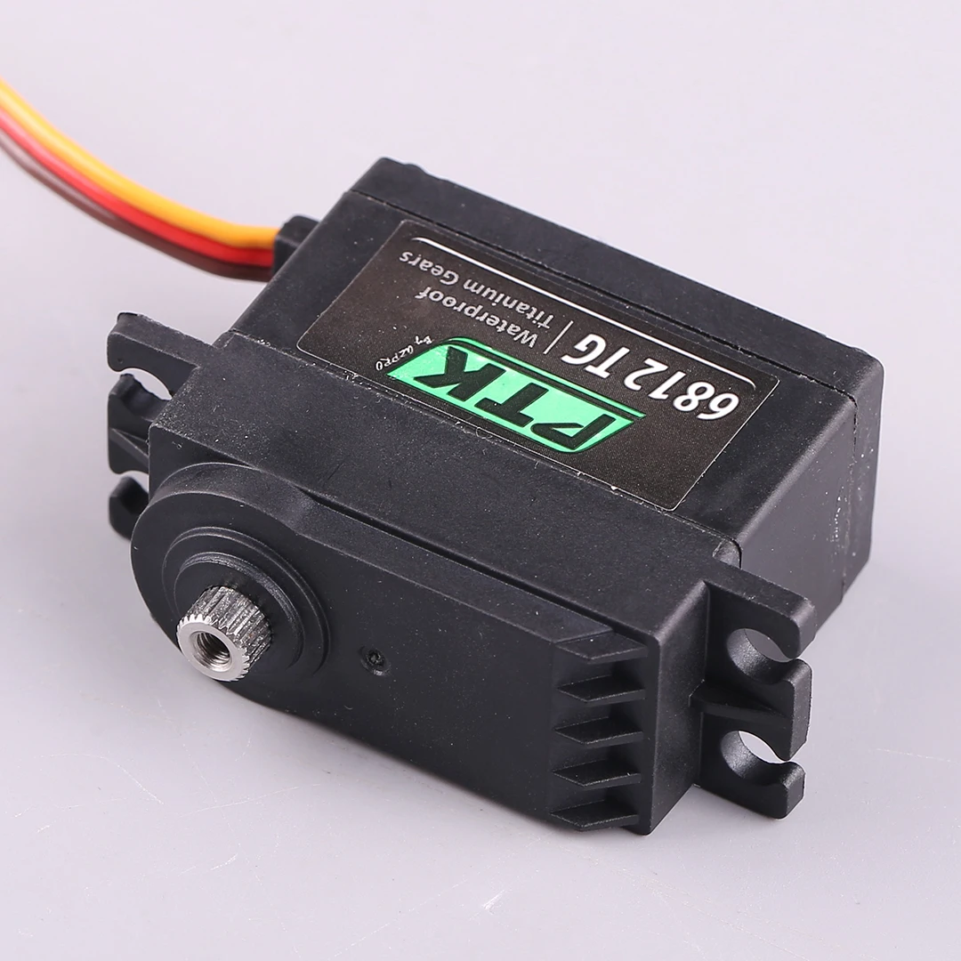 PTK 6812 TG-D Standard Servo Motor High Torque Titanium Plated Metal Gear for Car Ship Model Splash Proof Metal Gear Servo