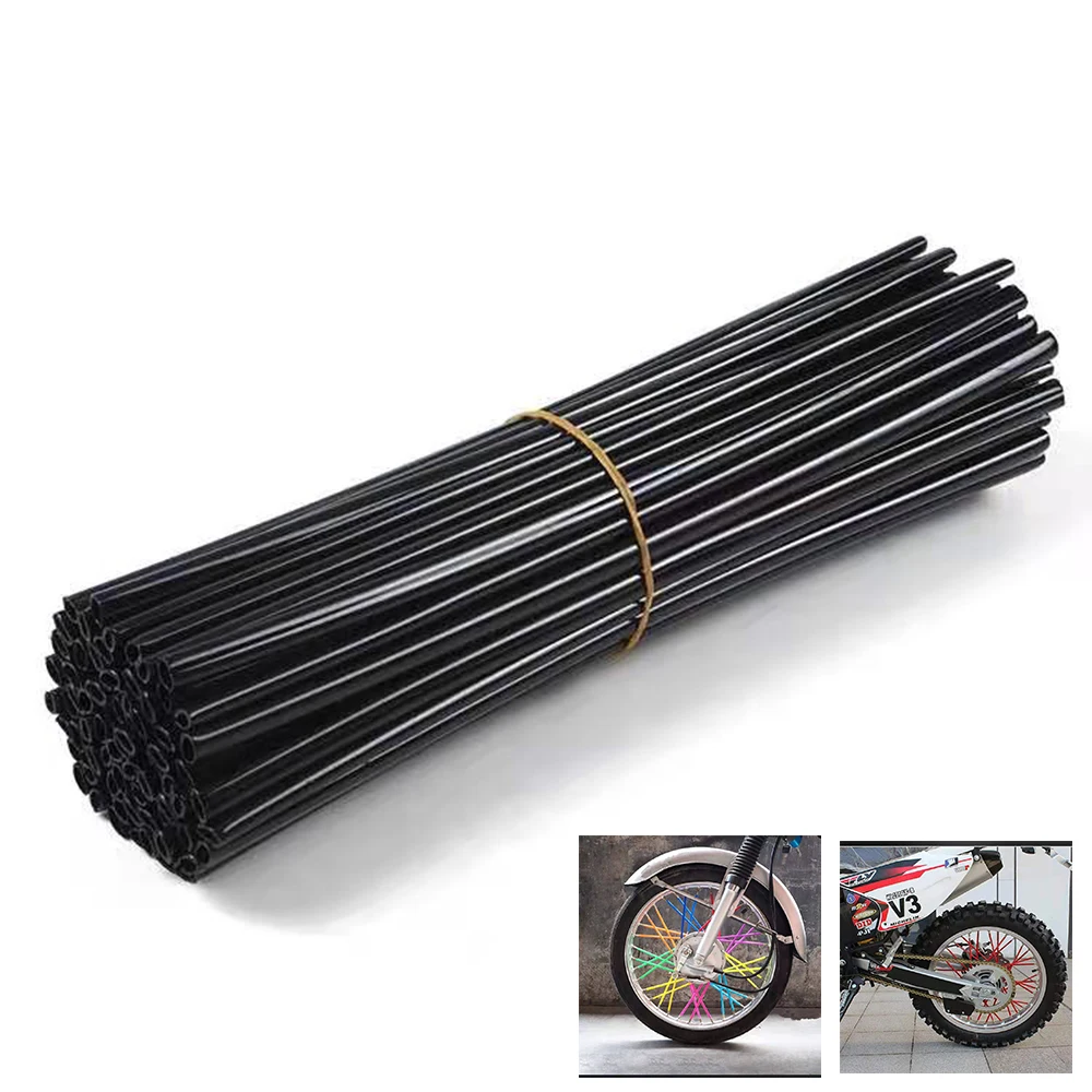 Motorcycle Spoke Cover 72pcs Motocross Dirt Bike Decorative Wheel Rim Spoke Wrap Cover For Benelli KTM Duke 125 Honda CRF Hornet