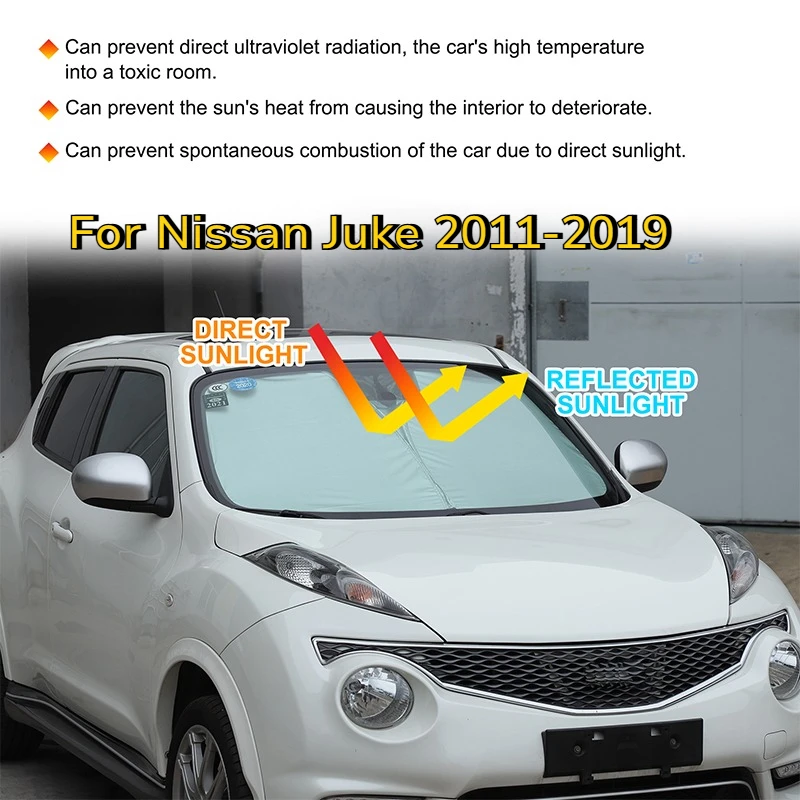 

Suitable For Nissan Juke F15 11-19 silver tape Car Front Windshield Sunshade Sun Protection Visor Sunshade Interior Accessories