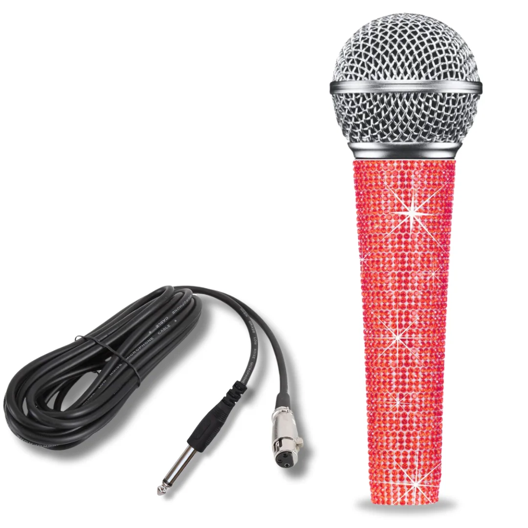 professional-cardioid-dynamic-vocal-microphone-with-sparkle-red-decorative-handle-sleeve-for-bling-and-shine