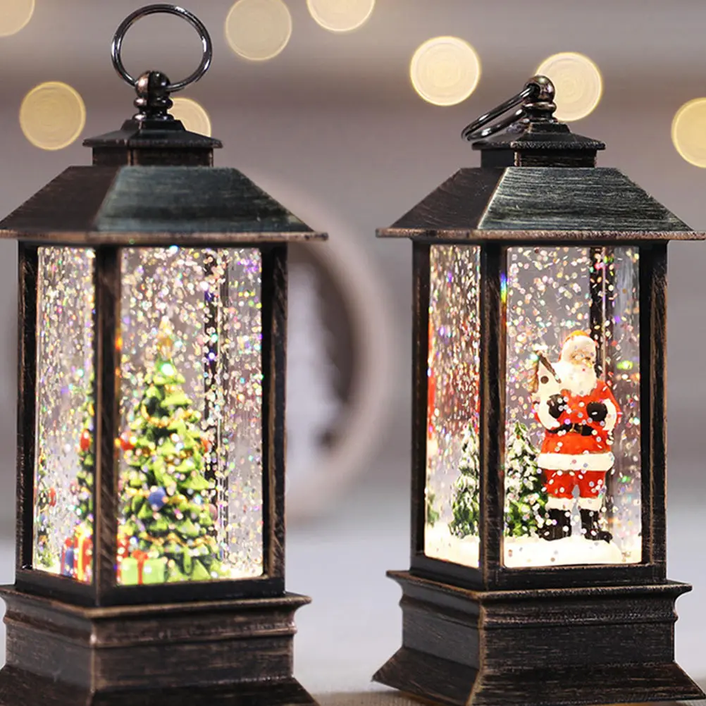 

Portable Lantern Decorative Festival Lamp Light Christmas Desktop Ornament Tabletop Xmas Adornment Party Small Night Light