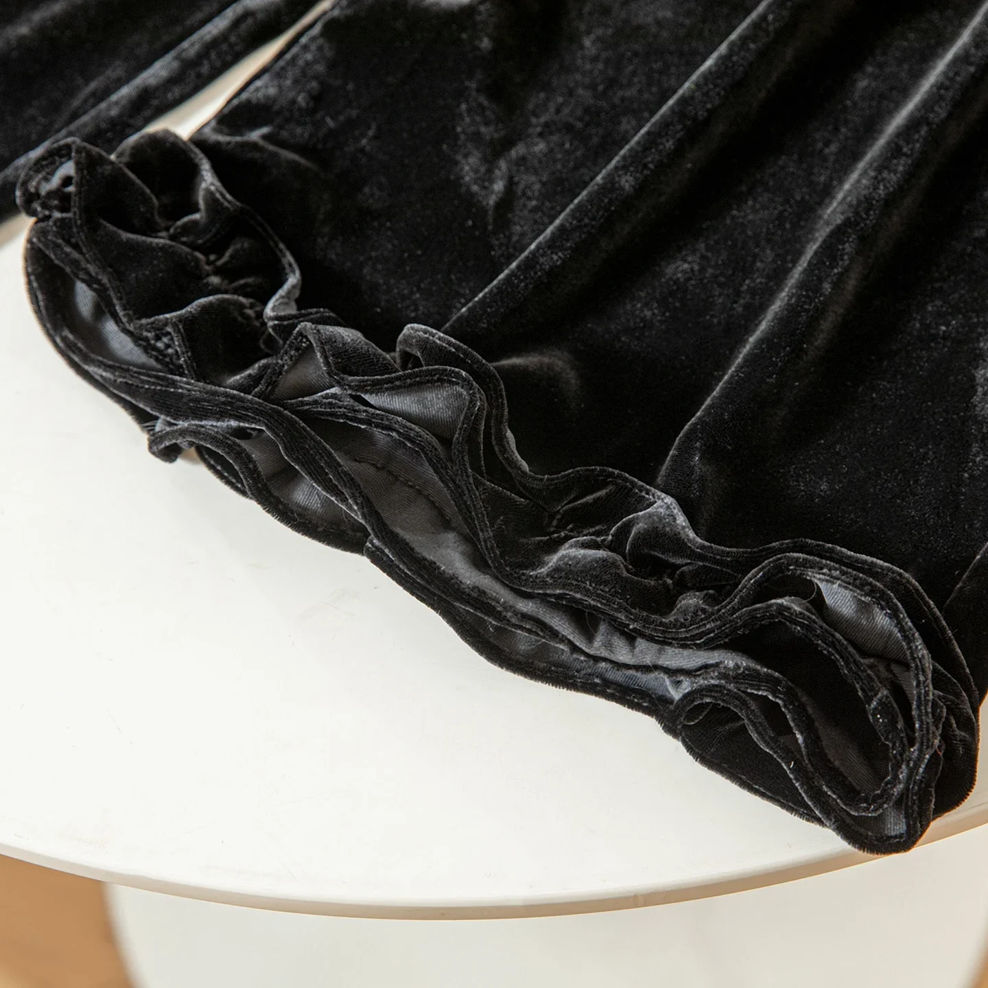 Women's High-end Autumn/Winter Clothing Black 30% Natural Mulberry Silk Velvet Elastic Waist Versatile Casual Wide Leg Pants