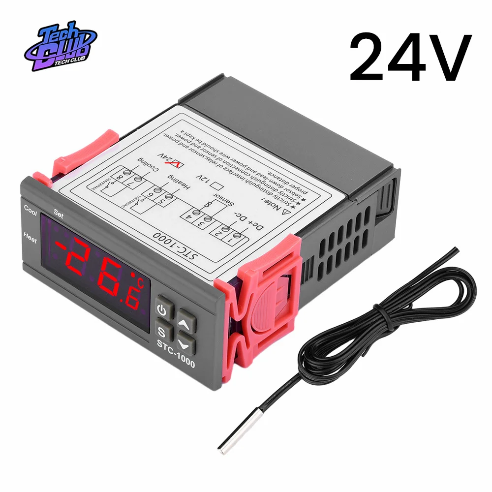 デジタルLED温度コントローラー,サーモスタット,温度調節器,インキュベーター,出力リレー,STC-1000, DC 12v,24v,AC 110v,220v