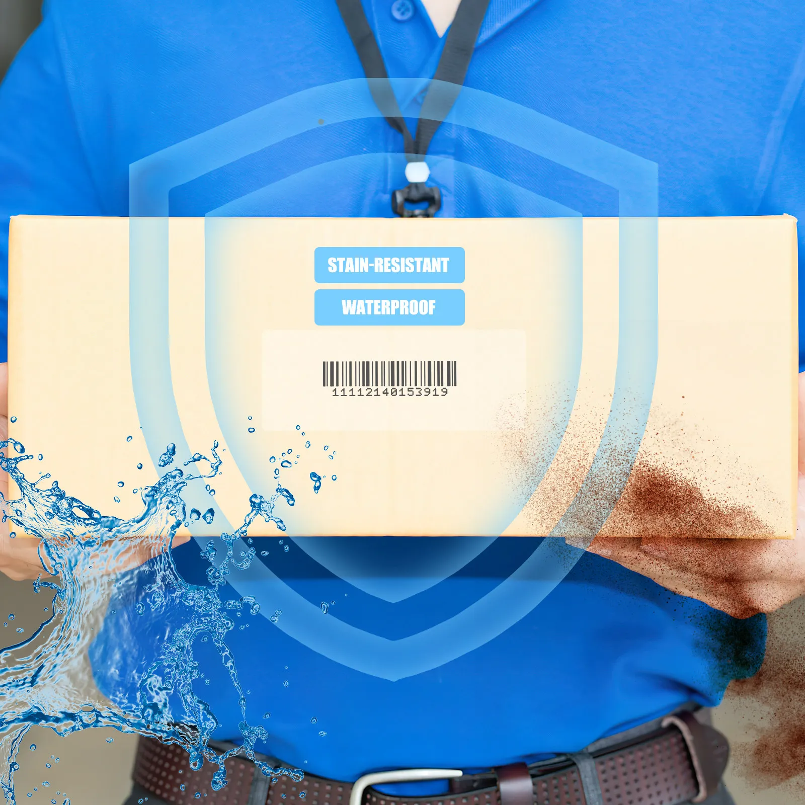 500Pcs Clear Barcode Label Protector Waterproof PVC Stickers Scratch Resistant for Office Home Library Retail Box Sealing