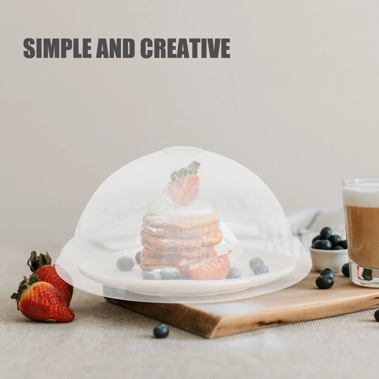 

Round Food Cover Tent Transparent Lid for Paper Cup PC Dessert Protection Heat Concentrating Keeps Food Fresh Kitchen