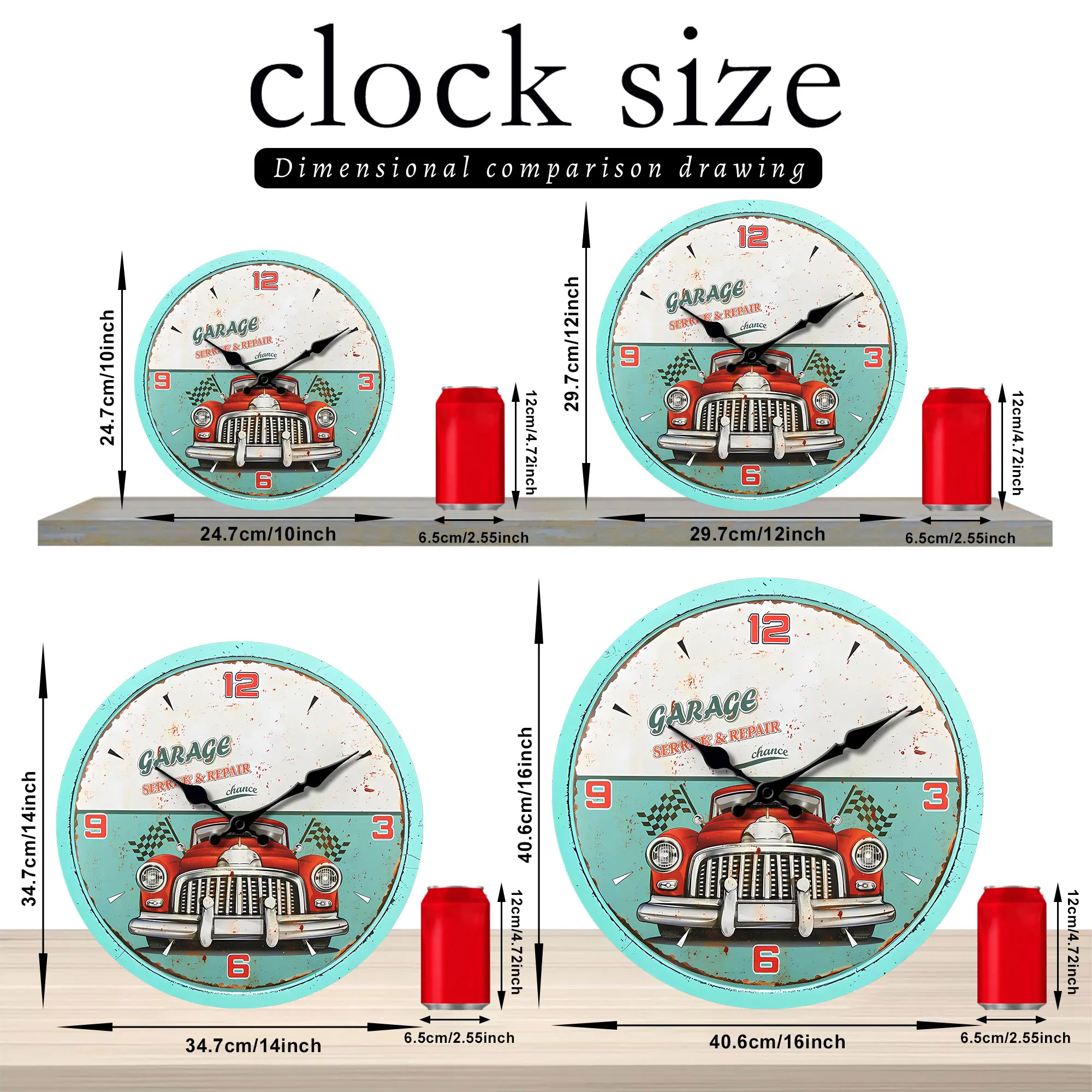 1pc Round wooden wall clock, your \