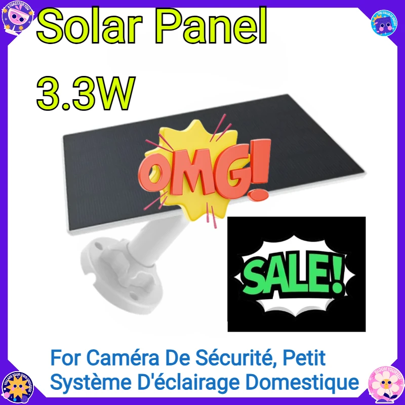 

For Caméra De Sécurité, Petit Système D'éclairage Domestique High Quality Replaceable 3.3W Monocrystalline Silicon Solar Panel