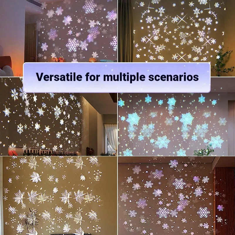 Versatile Snowflake Projection Light LED Colorful Projector Lamp for Bedroom, Party, Christmas & Indoor Landscape Decor