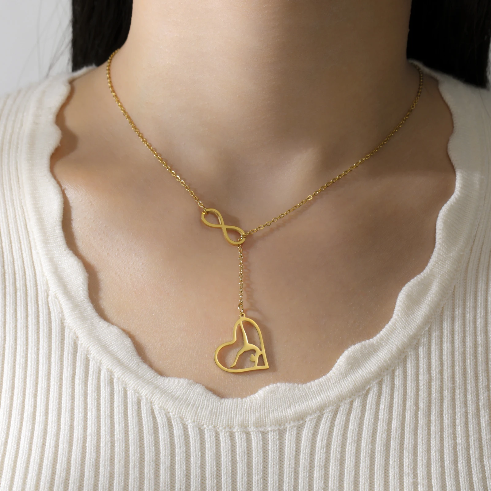 Kkjoy Unendliches Symbol Liebe Gymnastik Yoga-Stil Halskette Geeignete Gymnastik Yoga-Enthusiasten Frauen Männer Schmuck Accessoires Geschenke – Detail 3