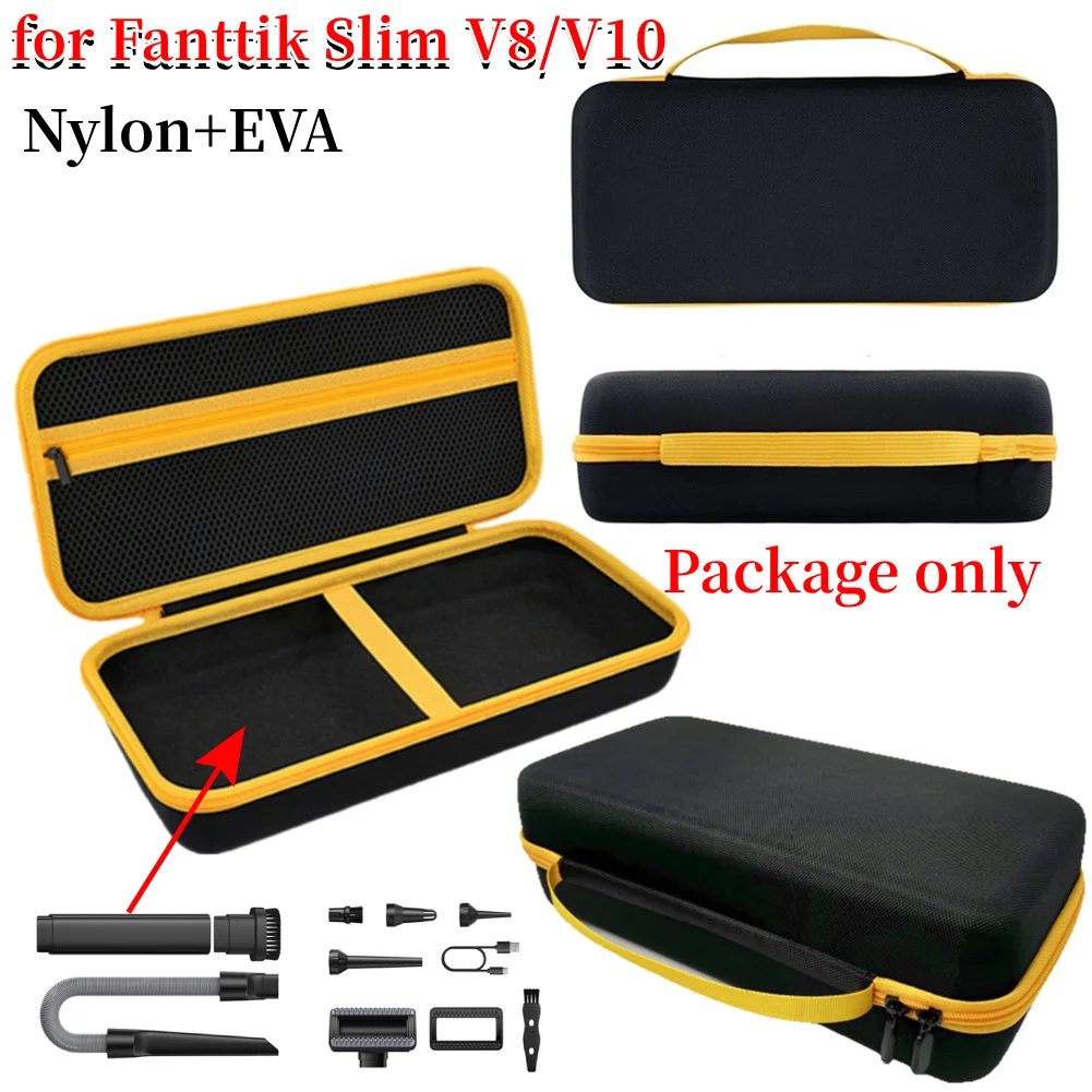 Car Vacuum Hard Case Waterproof Handheld Car Vacuum Storage Bag Shockproof Dual Zipper for Fanttik Slim V8/V10 Accessories