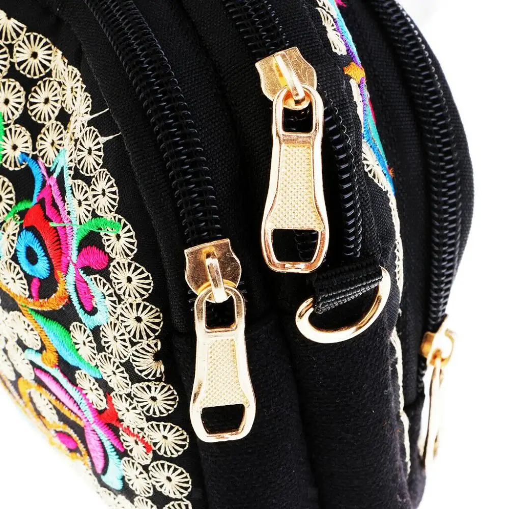 Vintage Ethnic Shoulder Bags Fashion Retro Embroidery Canvas Purse Messenger Pouch Embroidery Boho Travel Handbag Crossbody Bag