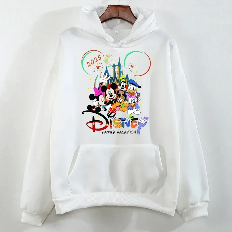 Disney Family Vacation Printed Hoodies 2025 Trend Disneyland Travel Hoodies Autumn Pullover Tops Women Casual Sweatshirt Clothes