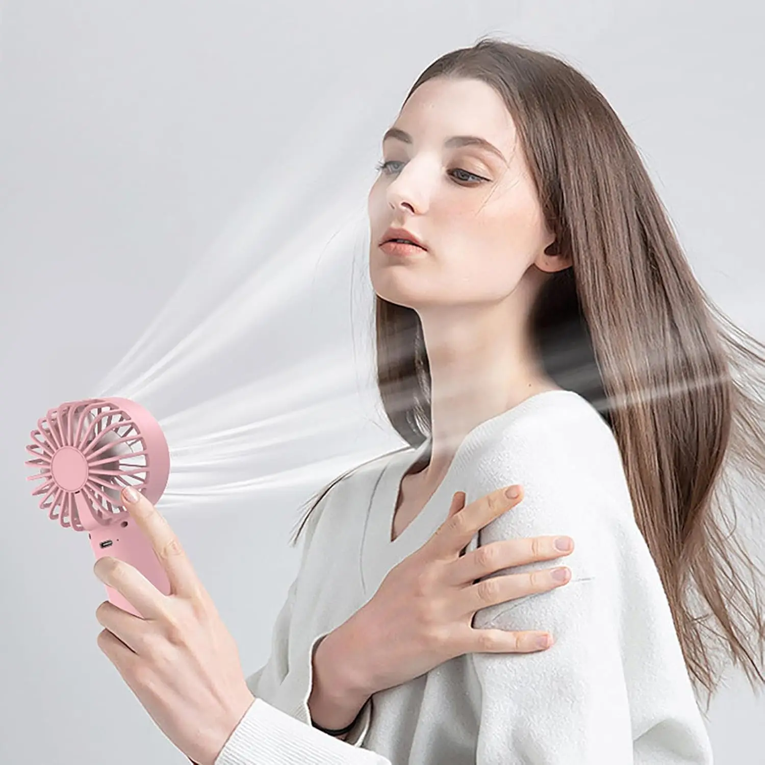 Ventilador de nebulização portátil-ventilador de água recarregável a pilhas de baixo ruído com ventilador de resfriamento de velocidade ajustável com spray de água mis