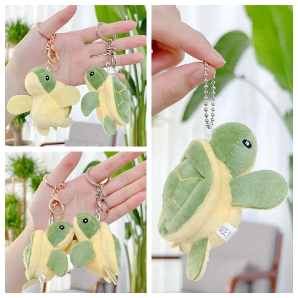 Stuffed Animals PP cotton Turtle Pendant Cartoon Turtle Turtle Keychains Metal Buckle Soft Turtle Keyring
