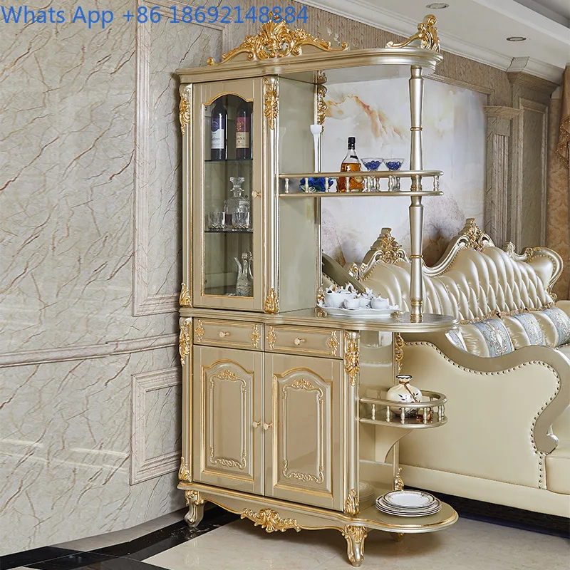 Partition Cabinet Solid Wood Living Room Screen Entrance Decoration Wine Cabinet Double-Sided Hallway Entrance Shelf