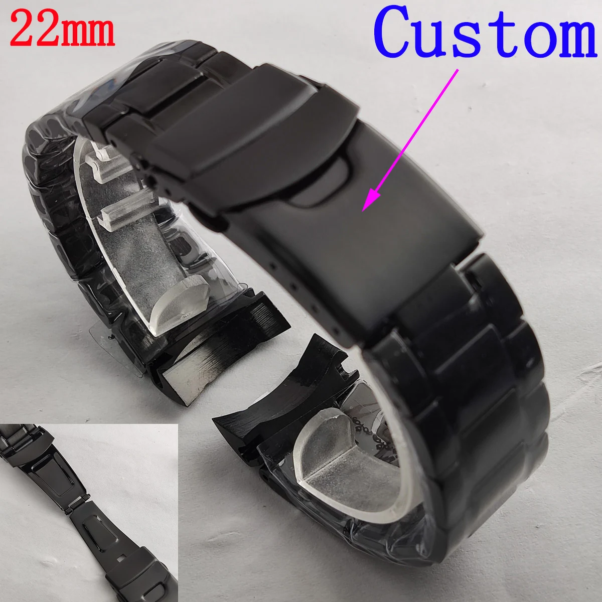 

22mm Stainless Steel Links NH35 case 20mm Watch Bands Strap Wristwatch Clasp Bracelet Replacement Light Weight Bands SK007