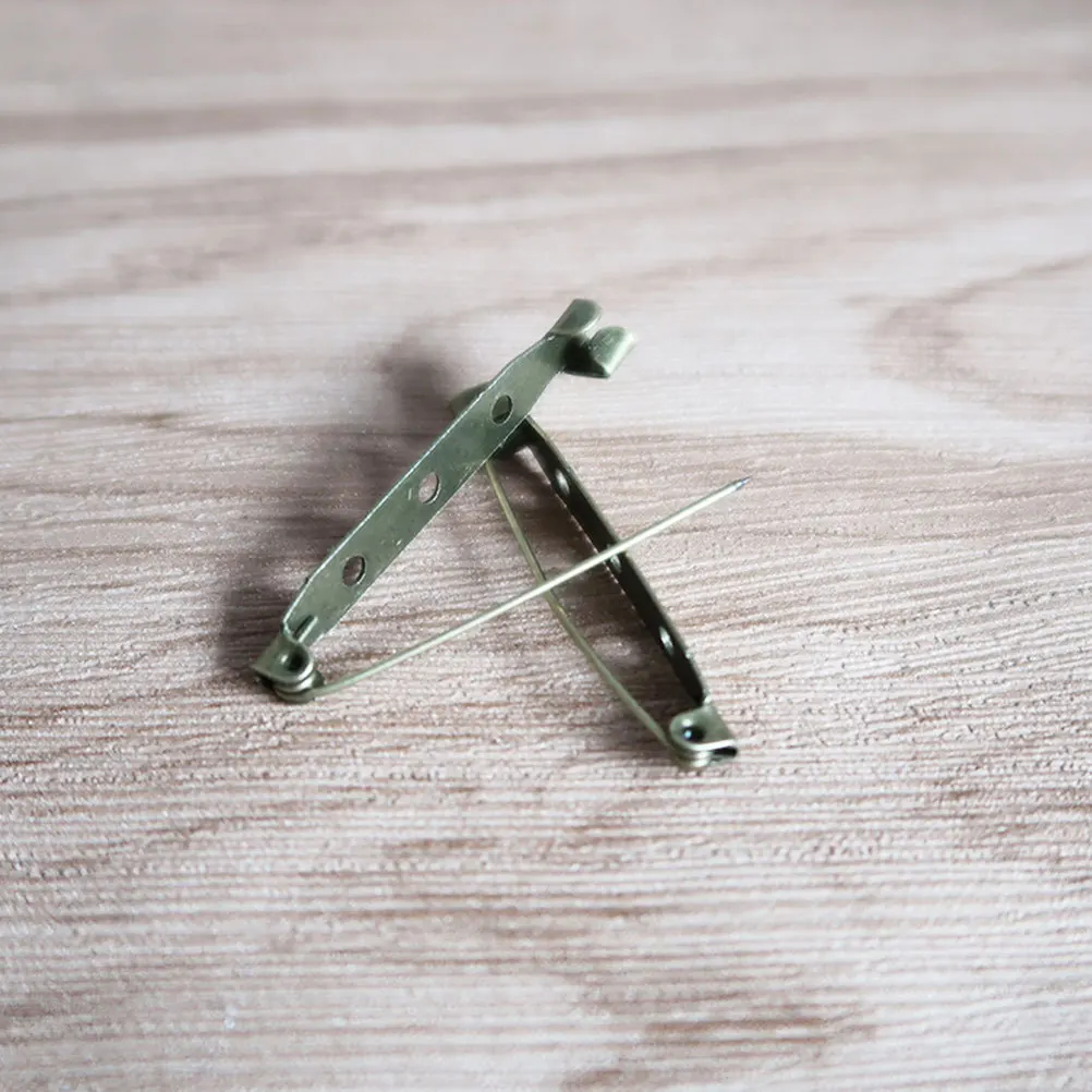 

200pcs 3Cm Safety Brooch Pins Bronze Alloy Metal Hard Wear-Resistant Craft Pin Backs For Diy Jewelry Making Corsage Name Badges