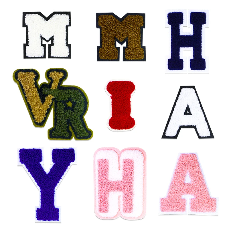 

Letter A H Y M I Patch English Icon Towel Embroidered Applique Patch For Clothing DIY Sew-on Patches on the stickers