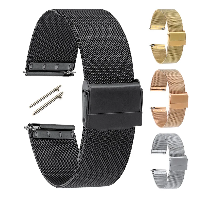 

18mm 20mm 22mm Quick Release 0.4 Thicken Milanese Watch Strap Replacement for Universal Waterproof Watch Band Bracelet Accessory