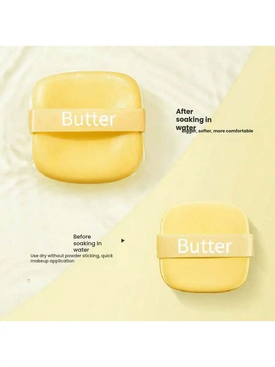 スクエアバターケーキエアクッションパウダーパフ乾湿両用ビューティーエッグ両面パウダーレジスタントメイクアップツールルースパウダー