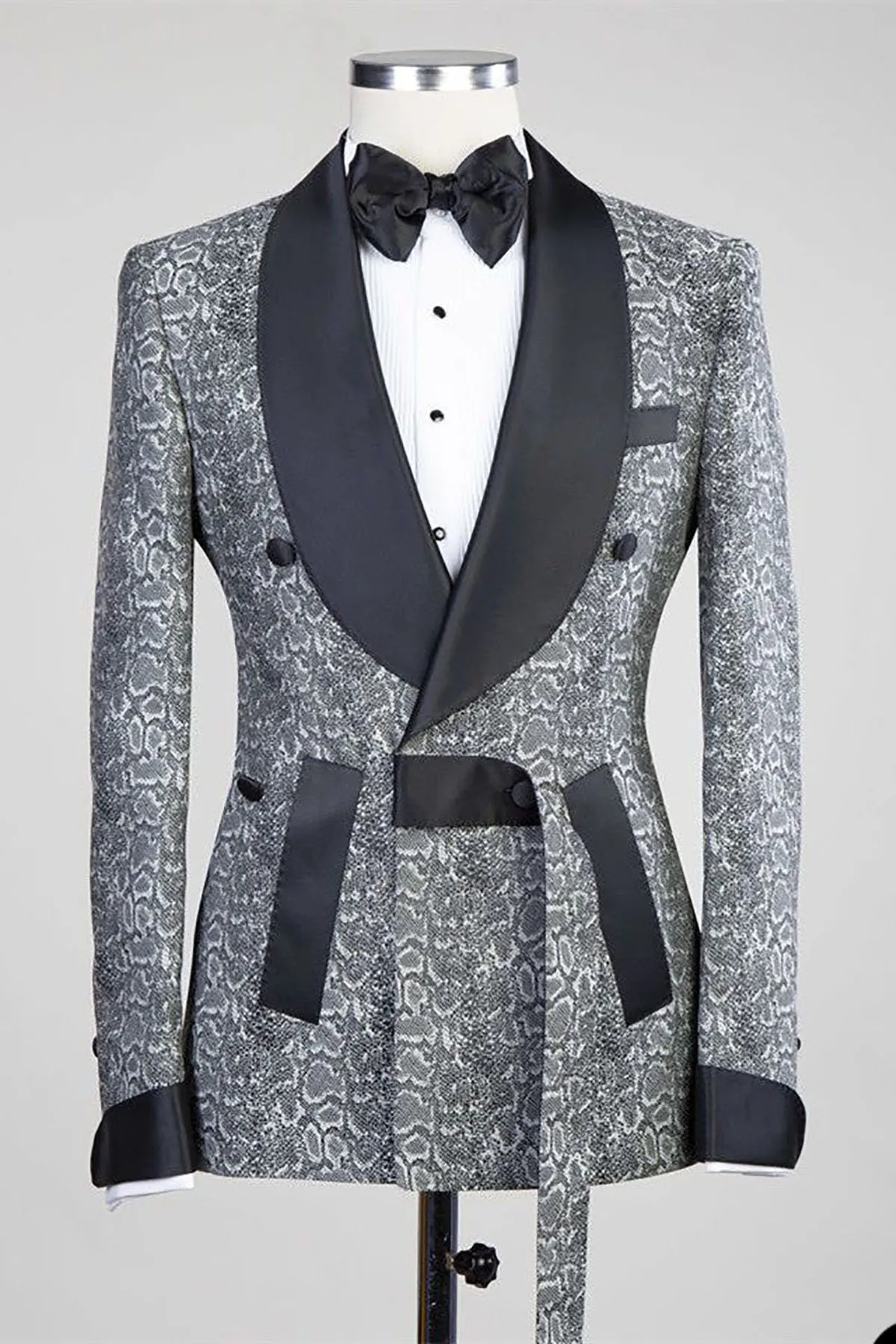 2022 Classic Mens Suits Fashion Two-piece Tuxedos Python Pattern Groom Party Suit for Men Jacket High Qualit （Blazers + Pants）