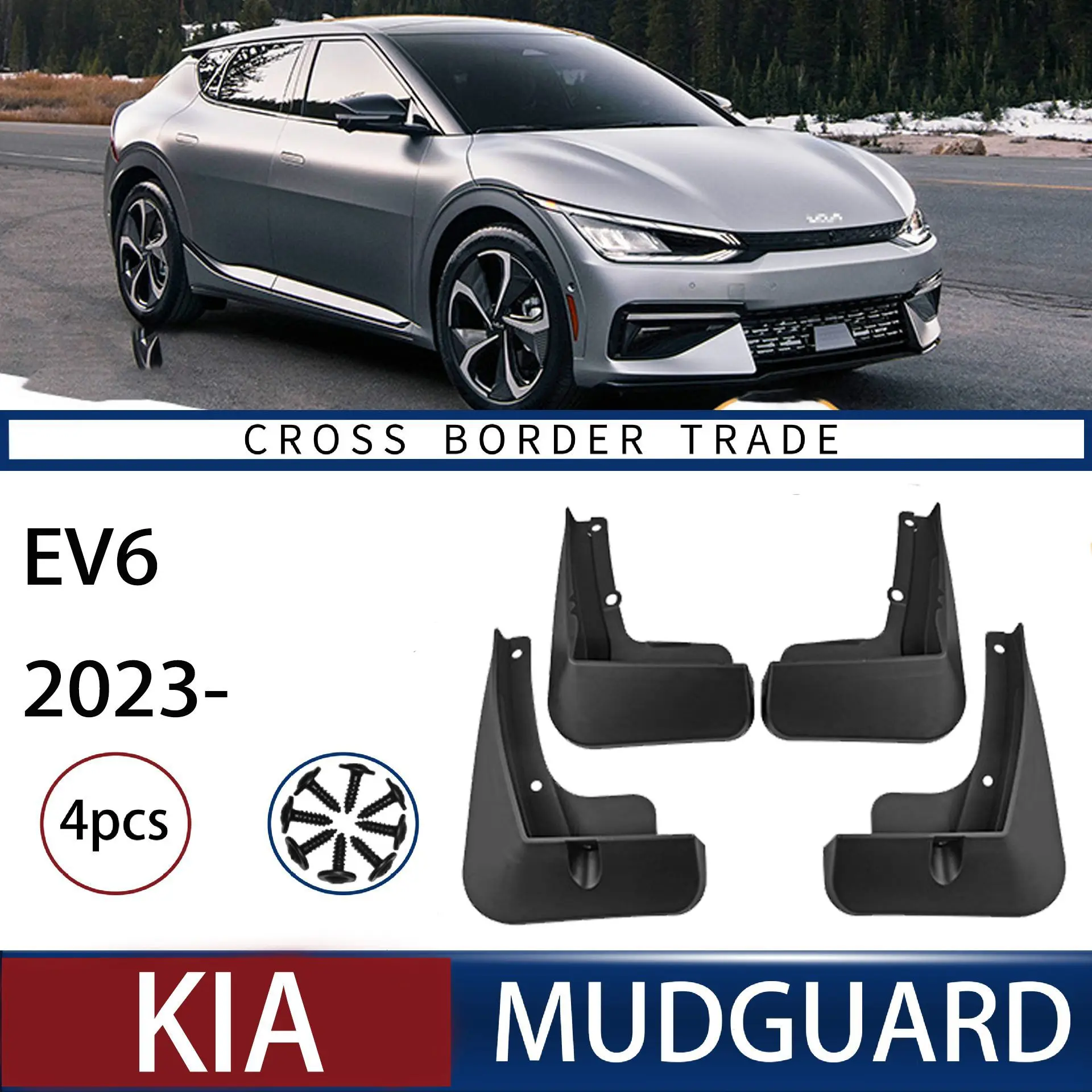 

FOR Kia EV6 2023 Car Molded Mud Flaps Splash Guards Mudguards Front Rear Styling Front Rear Car Accessories