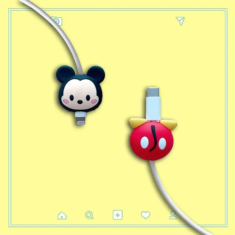 New Mickey Minnie Cable Organizer Data Line Protector For Apple iPhone For Huawei Xiaomi Daisy Anti-break Charging Cable Cas