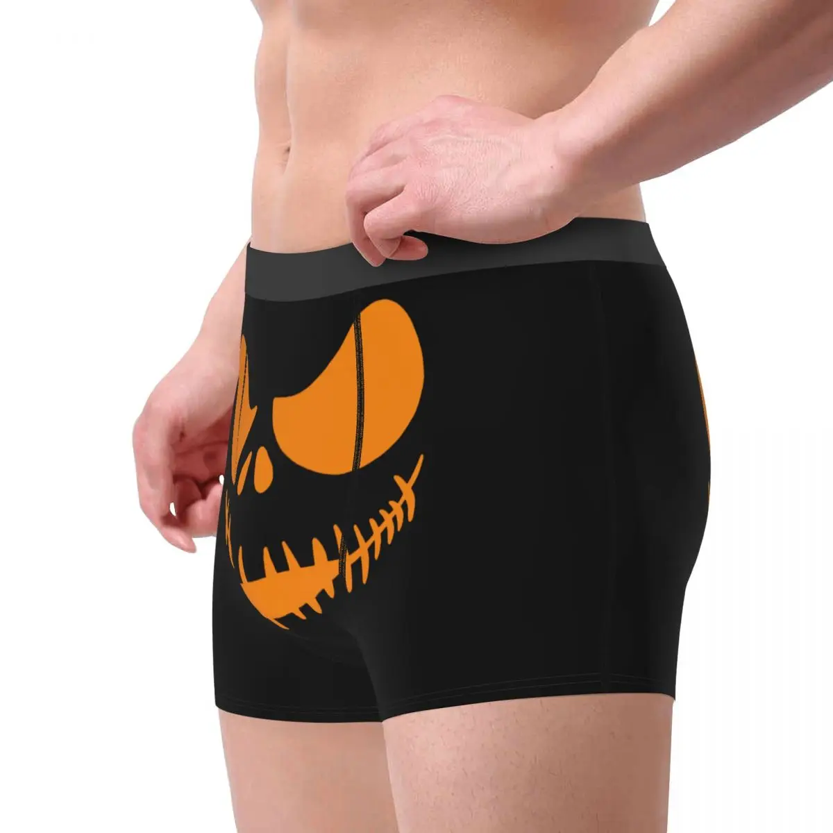 Custom Nightmare Before Christmas Jack Skullington Smile Men Underwear Halloween Movie Briefs Stretch Shorts Panties Underpants